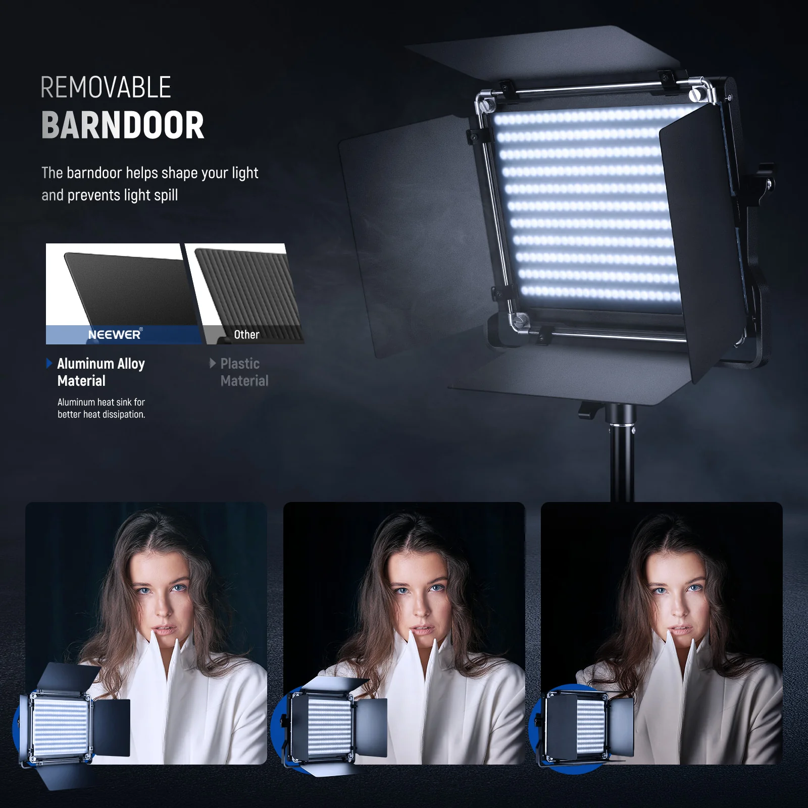 NEEWER NL660 Dimmbare Bi-color LED-Panellicht mit Metallklappen - Image 12