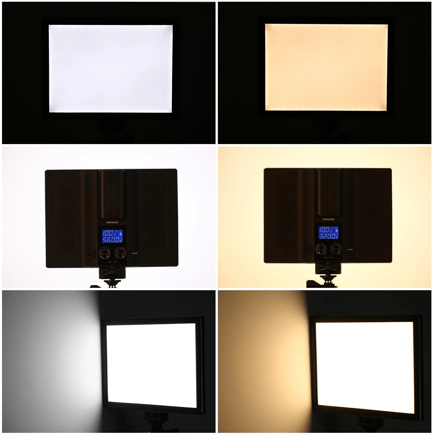 NEEWER Dimmable Ultra Thin T100 Softer SMD LED Video Light Kit - Image 3