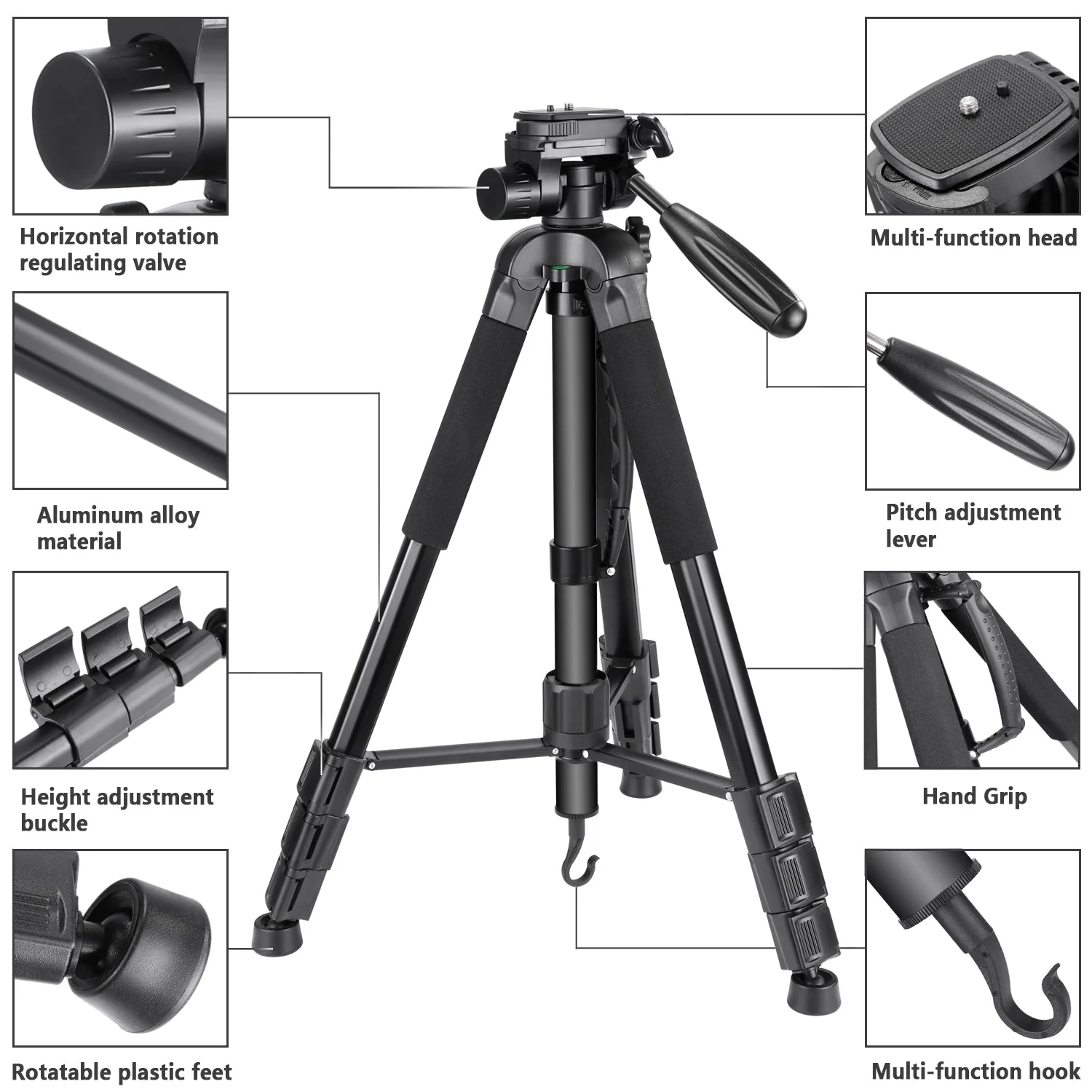 NEEWER 177cm Aluminium Legierung Kamera Stativ / Einbeinstativ - Image 2